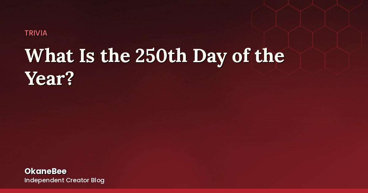 What Is the 250th Day of the Year? (And Why 2026 Has 250 on the Brain)